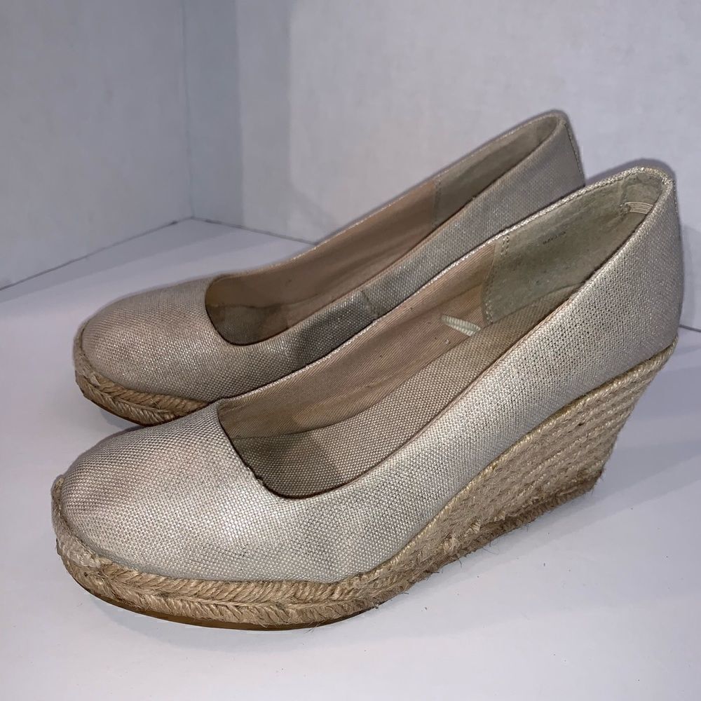 Gap Silver Wedge Espadrille Shoes
